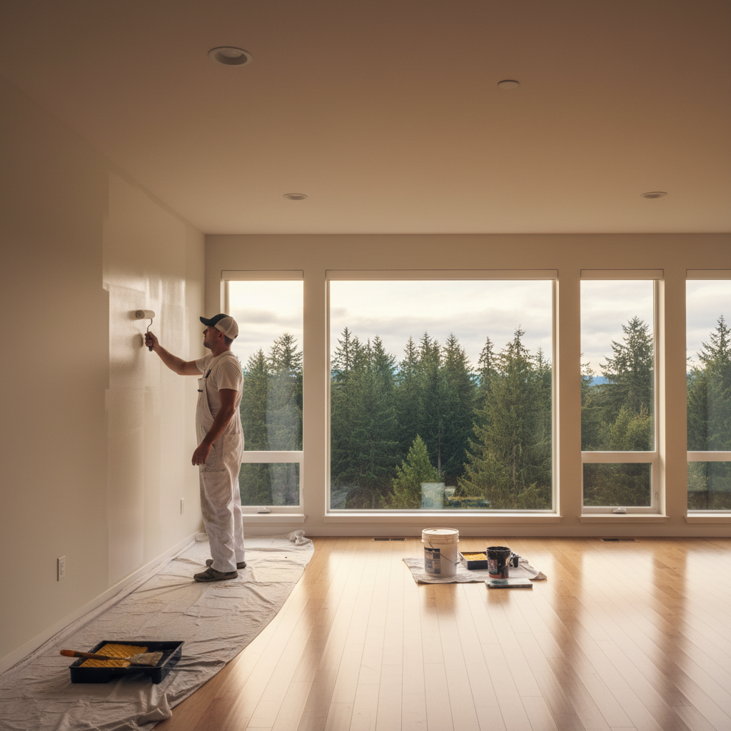 Professional painter at work